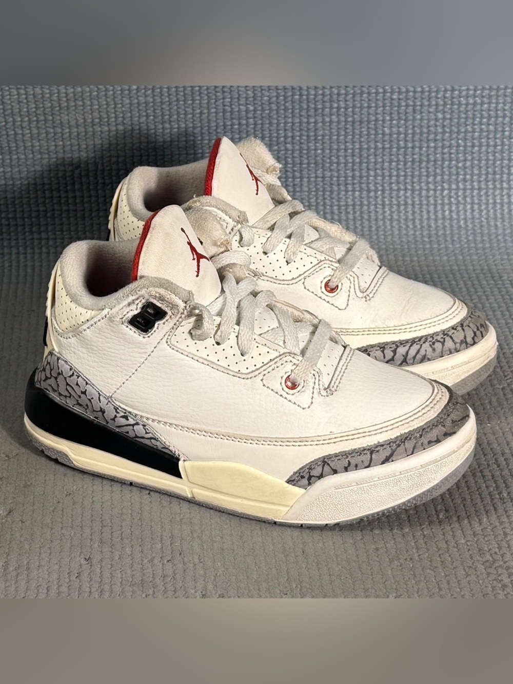 Nike Air Jordan 3 Retro White Cement Shoes DM0966-100 Kid’s Size 12C